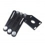 Règle de mesure noire pliable à six côtés avec boutons de serrage en métal.