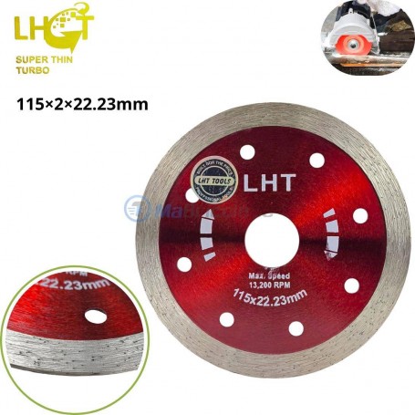 Disque diamant 115×2×22.23mm 13.200 rpm rouge LHT | Pour meuleuse | MaBricole Algérie