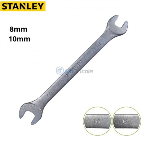 Clé à fourche Extrémité double ouverte 10mm-8mm longeur 137mm en chrome vanadium (Cr-V) STANLEY | 1-13-265 | Clé et douille | MaBricole Algérie