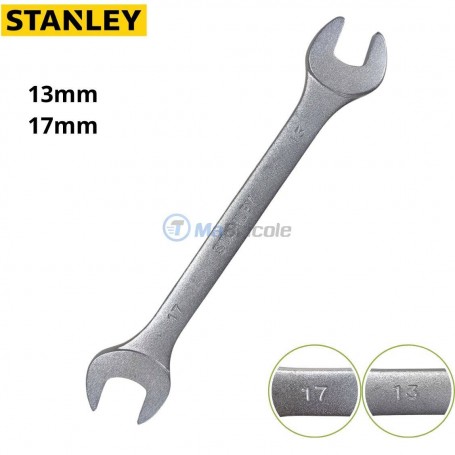 Clé à fourche Extrémité double ouverte 17mm-13mm longeur 188mm en chrome vanadium (Cr-V) STANLEY | 1-13-272 | Clé et douille | MaBricole Algérie