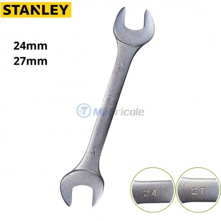 Clé à fourche Extrémité double ouverte 24mm-27mm longeur 265mm en chrome vanadium (Cr-V) STANLEY | 4-87-105 | Clé et douille | MaBricole Algérie