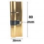 Cylindre antivol en laiton doré de 80 mm de hauteur sur 30 mm de largeur