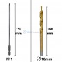 Gabarit de perçage de trou 90×50mm mèche à bois ∅10mm embouts PH1 150mm 42 pièces | Autre outils | MaBricole Algérie