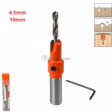 Mèche de toupie à bois ∅ 4.5 mm-10mm embout 8mm longueur 80mm réglable | Pour perceuse et visseuse | MaBricole Algérie