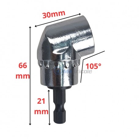 Adaptateur Perceuse Angle Droit 90° - Porte-Embout Magnétique 1/4" - Pour Espaces Étroits