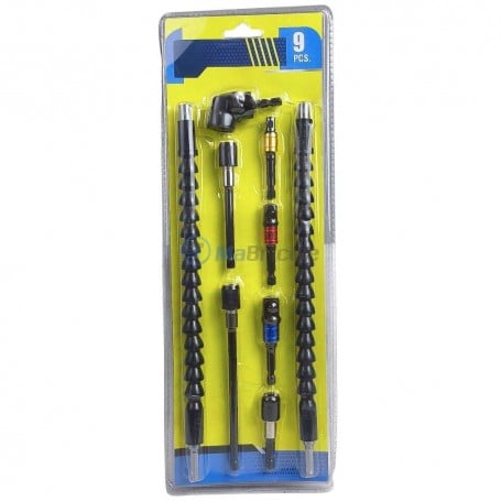 Kit 28 Pièces D’embouts De Perceuse Flexibles - Rallonges à 105°, Adaptateurs, Douilles - Pour Travaux En Espaces Confinés - 13