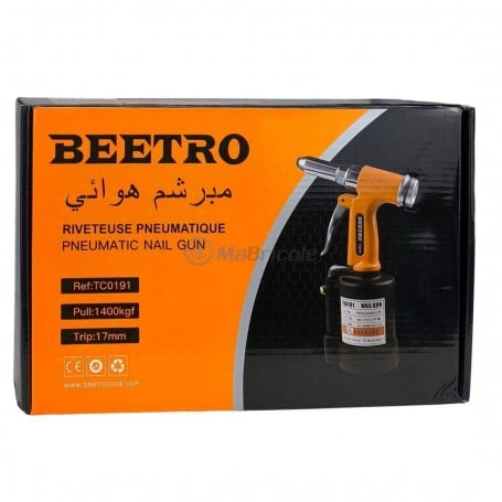 Pistolet à Rivets Pneumatique JUSTOOL - 1408 KGF - Avec 4 Buses (2.4 à 4.8 Mm) Et 3 Jeux De Mâchoires - Professionnel - 13