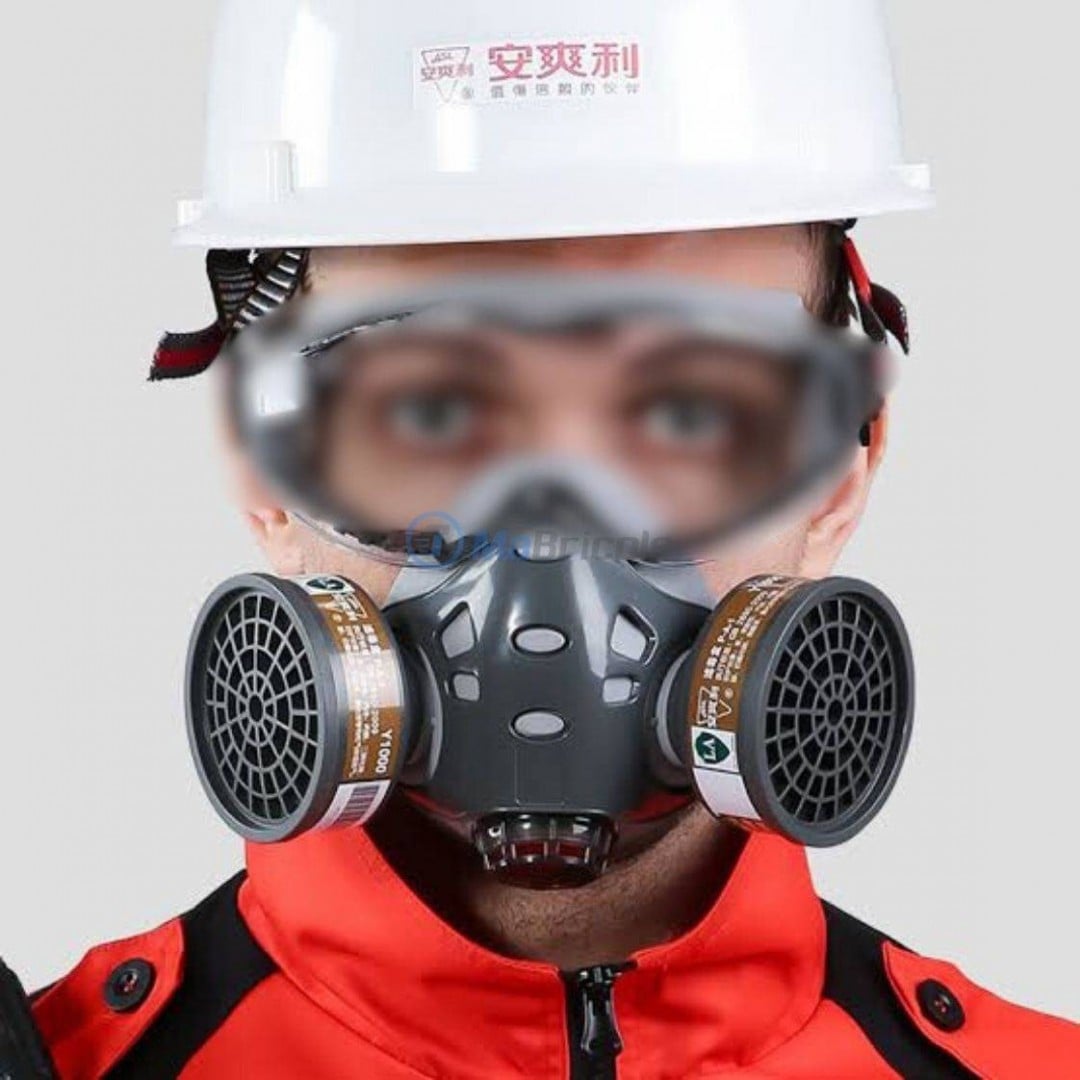 Protective Asl Masque de protection gaz,vapeur, particules avec lunette 2 filtres au ...