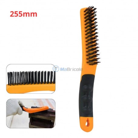 Brosse métallique courbée avec une manche ergonomique longueur 255 mm noir | Autre outils | MaBricole Algérie