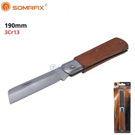 Couteau pliable multi-usage longueur 190 mm en 3Cr13 SOMAFIX | SFEB190B | Outils de découpe | MaBricole Algérie