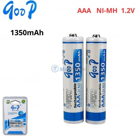 2Pile rechargeable 1.2V 1350mAh AAA NI-MH GOOP | Batteries et chargeur | MaBricole Algérie