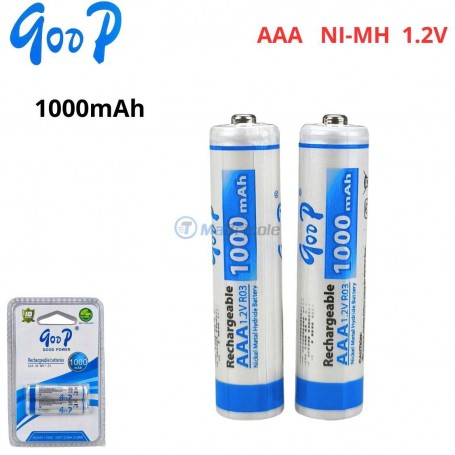 2Pile rechargeable 1.2V 1000mAh AAA NI-MH GOOP | Batteries et chargeur | MaBricole Algérie