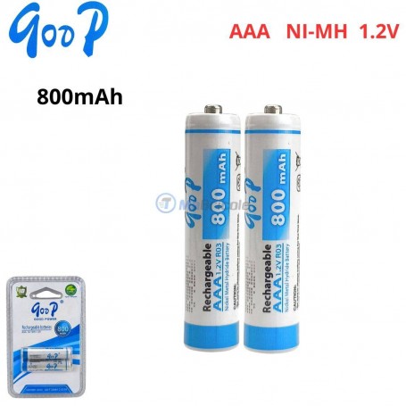 2Pile rechargeable 1.2V 800mAh AAA NI-MH GOOP | Batteries et chargeur | MaBricole Algérie