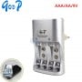 شاحن بطاريات قابلة للشحن 5 وات بـ 6 مواضع متوافق مع AAA/AA/9V غووب
