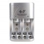شاحن بطاريات قابلة للشحن 5 وات بـ 6 مواضع متوافق مع AAA/AA/9V غووب