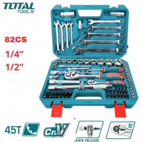 صندوق أدوات 1/4" 1/2" 82 قطعة طوطال | THT421802