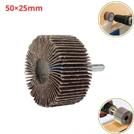 MaBricole | | Pour perceuse et visseuse | Meule à lamelles ∅50mm × 25mm embout 6 mm