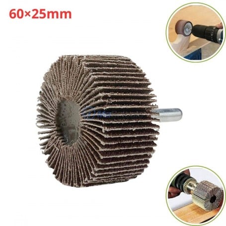 MaBricole | | Pour perceuse et visseuse | Meule à lamelles ∅60mm × 25mm embout 6 mm