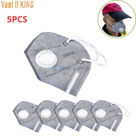 Ensemble de masques faciaux avec avec valve d'expiration 5 pièces GRIS VAST KING | Protection respiratoires | MaBricole Algérie