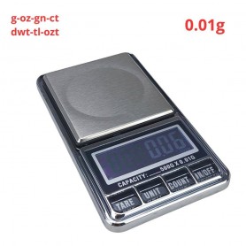 ميزان إلكتروني دقيق للمجوهرات بدقة 0.01 جرام (g/ct/tl/dwt/oz/ozt/gn) بسعة قصوى 500 جرام