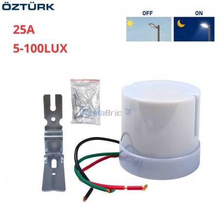 Capteur de contrôle de la lumière 25A 5-100LUX OZTURK | YQ-D01 | Accessoires d'électricité | MaBricole Algérie