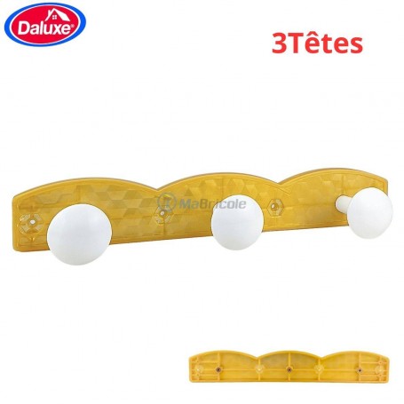 Porte manteau mural 3 têtes 410mm en plastique DALUXE | DLX5063 | Accessoires maison | MaBricole Algérie