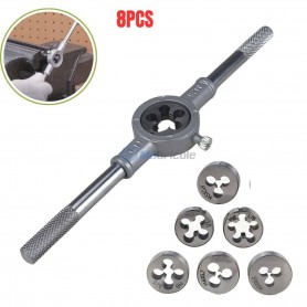 مجموعة7 أدوات تشكيل خيوط مترية مع مقبض 0.5 - 1.75 (أم3-4-5-6-8-10-12)