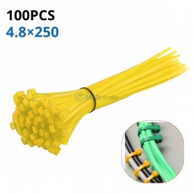 حزام ربط الاسلاك من البلاستيك 4.8×250 ملم أصفر 100 قطعة