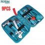 MaBricole | TOTAL | Coffret multi-outils | Ensemble d'outils à main 9 pièces avec pochette TOTAL | THKTHP90097