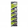 Pack de cinq piles bouton lithium CR2032 sous blister avec marquage visible