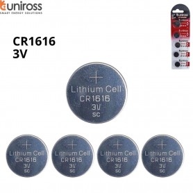 مجموعة 5 بطاريات زر 3فولط ليثيوم CR1616 تونيروس
