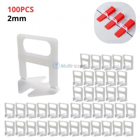 MaBricole | | Autre accessoires | Système de nivellement de Faïence et carrelage, niveleur épaisseur 2mm 100 Pcs 240 g transparent EURLMAYA | TDN323