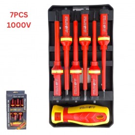 مجموعة مفكات اختبار قابلة للتغيير فيليبس-مسطح معزولة 1000فولط طراز 7690 7 قطع مع علبة برولوكس