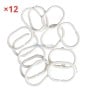 Lot de 12 anneaux ovales blancs pour rideau de douche