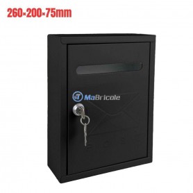 صندوق بريد فولاذي بحجم 260×200×75مم لون أسود