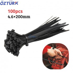 حزام ربط الاسلاك من البلاستيك 4.6×200 ملم أسود 100 قطعة اوزتورك