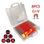 MaBricole | | Tournevis | Jeu de tournevis testeur interchangeable magnétique PH-SL-U-Y-T en Cr-V 8 pièces avec boîte