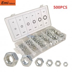 مجموعة من 500 صامولة مترية مع (M3-M4-M5-M6-M8-M10) مع علبة أومي تولز | FH-847