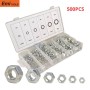 MaBricole | | Fixation | Assortiment de 500 écrous métriques (M3-M4-M5-M6-M8-M10) avec Boîte EMITOOLS | FH-847