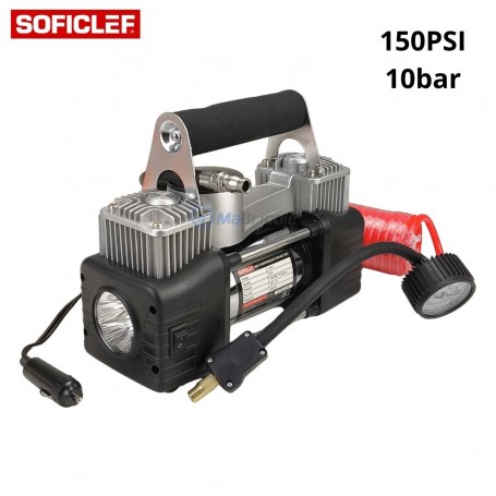 مضخة الهواء الصغيرة 12 فولط بضغط 10,34 بار مع مصباح سوفيكلاف