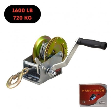 MaBricole | | Outils de levage | Treuil manuel 1600LB (720 Kg) câble 7m × 5mm