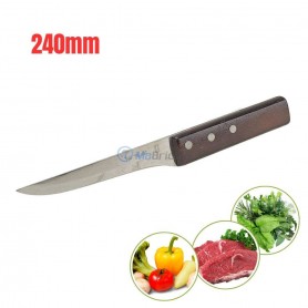 سكين من الفولاذ المقاوم للصدأ بمقبض خشبي طراز ياباني بطول 240 ملم