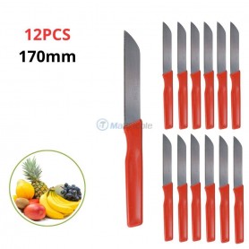 مجموعة سكاكين فواكه مكونة من 12 قطعة بطول 170 مم من الفولاذ المقاوم للصدأ