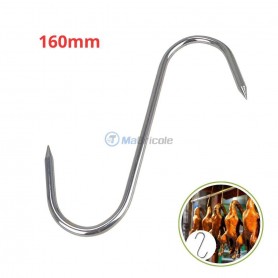 خطاف على شكل حرف S طوله 165 مم من فولاذ مقاوم للصدأ