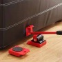 MaBricole | | Outils de levage | Kit de levage de meubles de levage robuste, avec pied de biche rotatif à 180° Charge max 150KG 5PCS ROUGE
