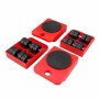 MaBricole | | Outils de levage | Kit de levage de meubles de levage robuste, avec pied de biche rotatif à 180° Charge max 150KG 5PCS ROUGE