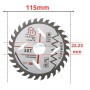 Disque de coupe circulaire gris de 115 mm avec 30 dents en carbure de tungstène pour bois