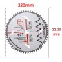 Disque de coupe circulaire pour bois de 230 mm de diamètre avec 60 dents en carbure de tungstène