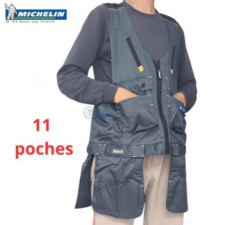 MaBricole | MICHELIN | Protection du corps | Gilet porte-outils avec 11 poches 55 % polyester / 45 % coton taille standard MICHELIN
