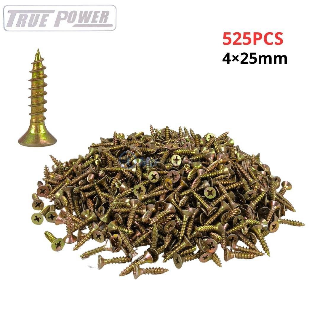 Vis à bois (+) 4*25mm 1kg 525Pcs TRUE POWER